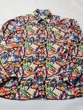 Coton Doux Boy's Colorful Scribble Print Button Front Shirt
